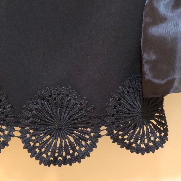 Garcia puff sleeve lace accent crop black top - Picture 7 of 8